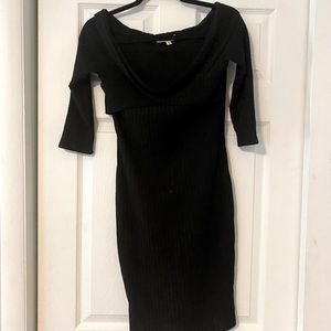 Black short sweater dress